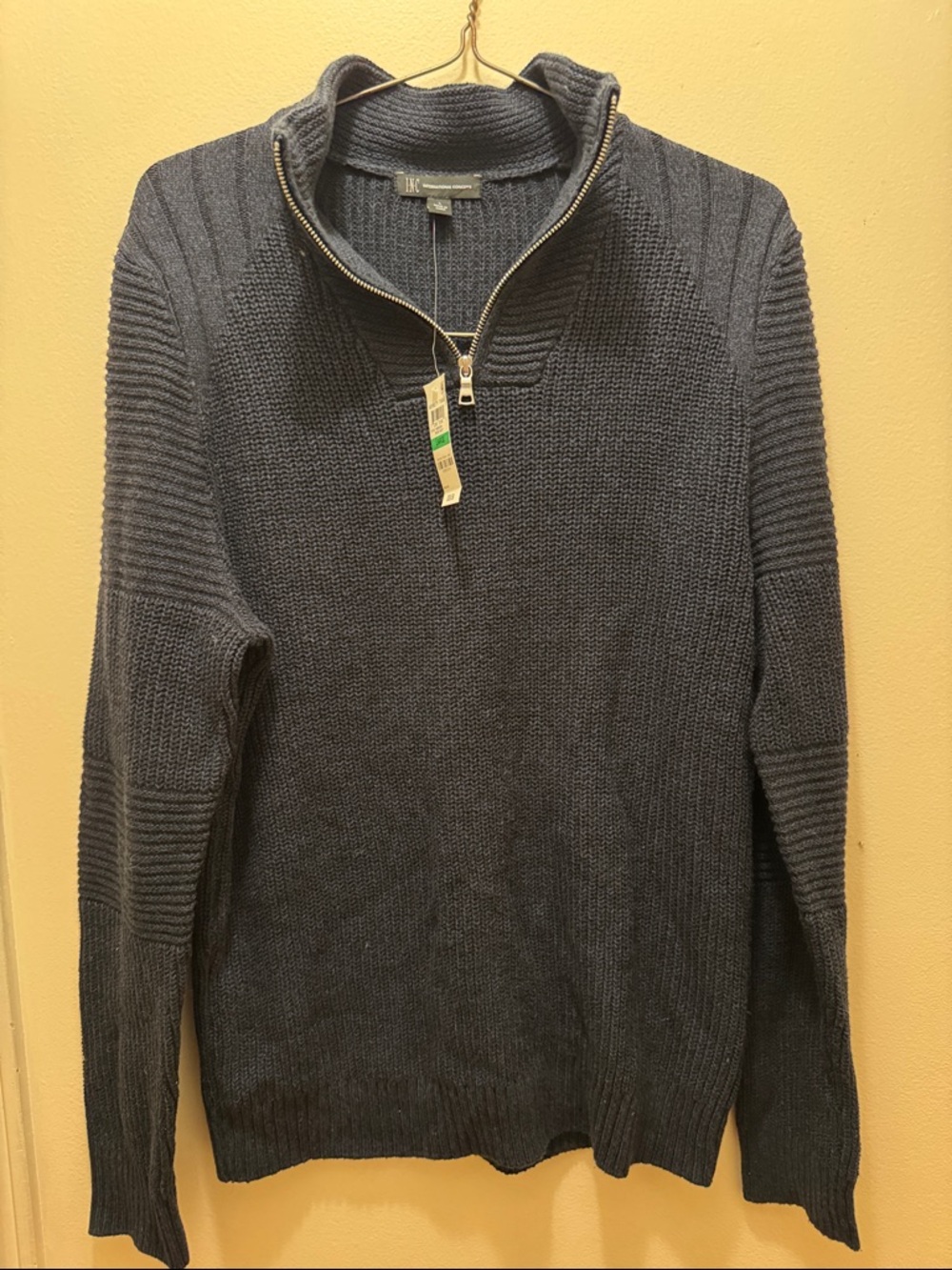 NWT INC International Concepts Men's Navy Sweater with Zipper